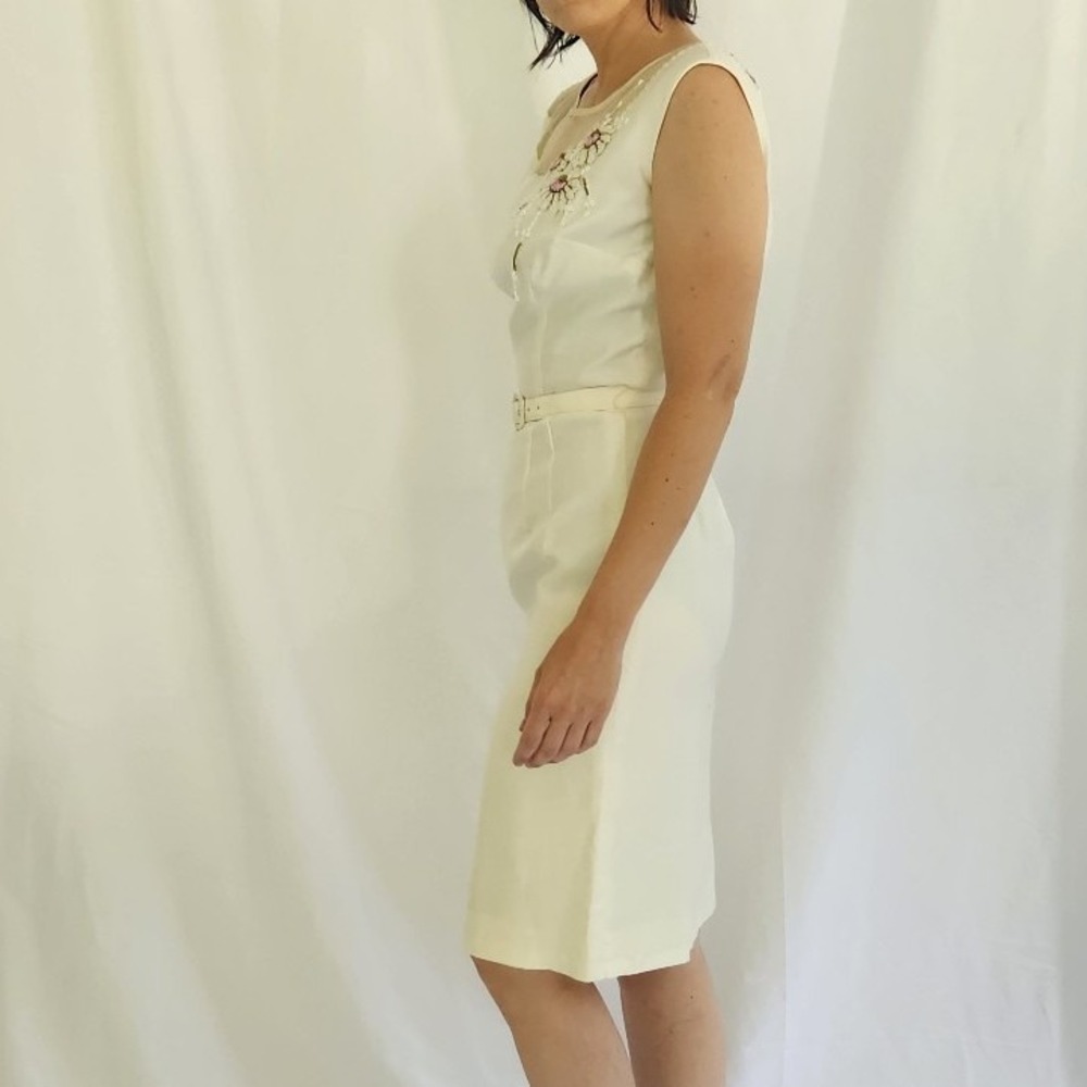 60s Ivory Wiggle Dress With‎ Jacket - Picture 2 of 8